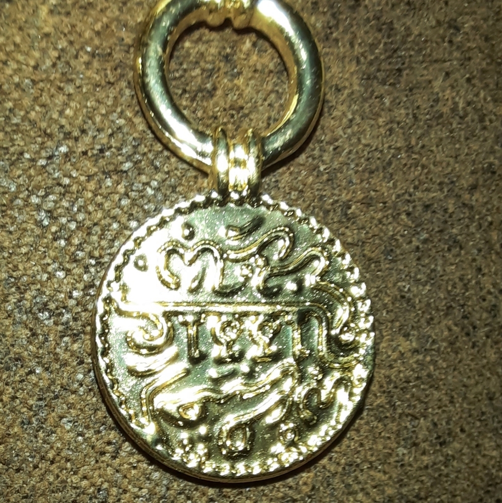 Buddha multi charm pendant gemstone bead goldtone necklace tassel Tribal - Picture 14 of 16